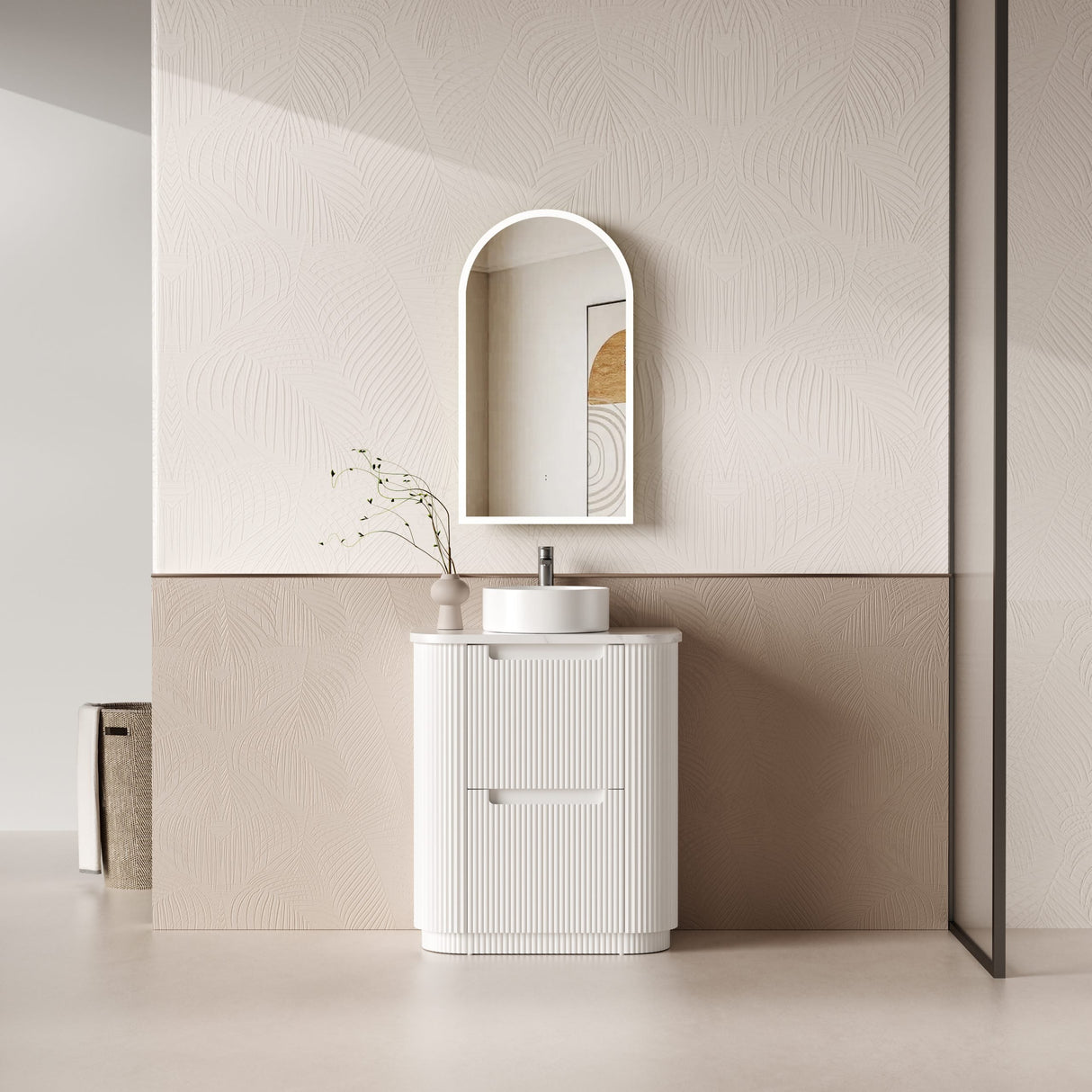 Aulic 750mm Curva Floorstanding Vanity with Solid Surface Top Cato Top CA57-750-ST66FT Vanity Units