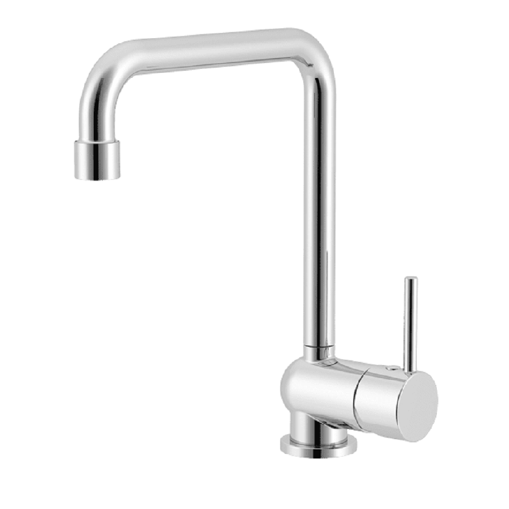 Abey Malibu Squareneck Sink Mixer, Sidelever, Chrome, MALIBUQ