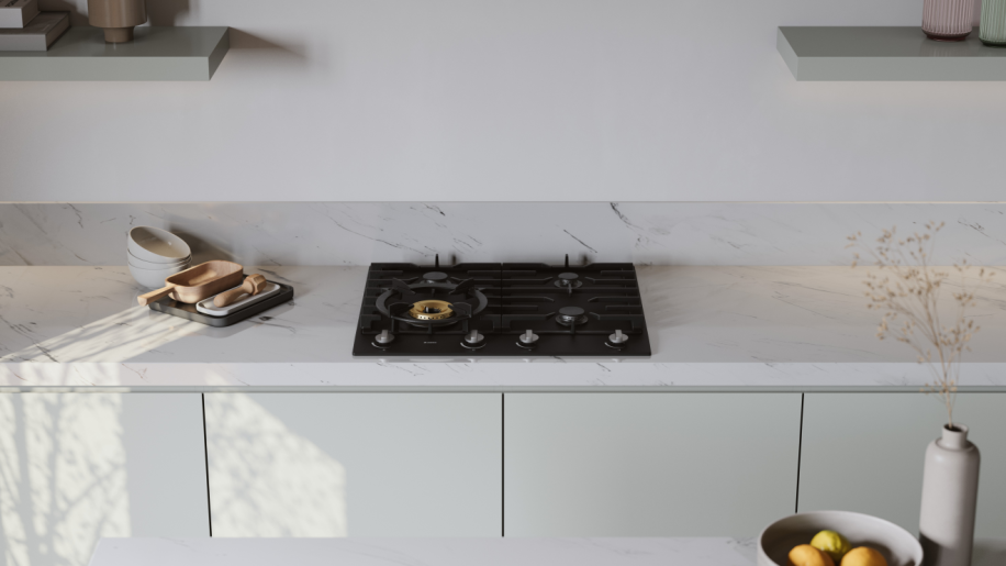 ASKO 60cm Natural Gas Cooktop with Super Flex Wok Burner Black Matte HG1666AD - Ex Display