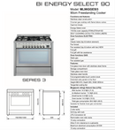 Glem ML96GGESI3 Freestanding Bi Energy Dual Fuel Oven/Stove - Cosmetic Defect Discount
