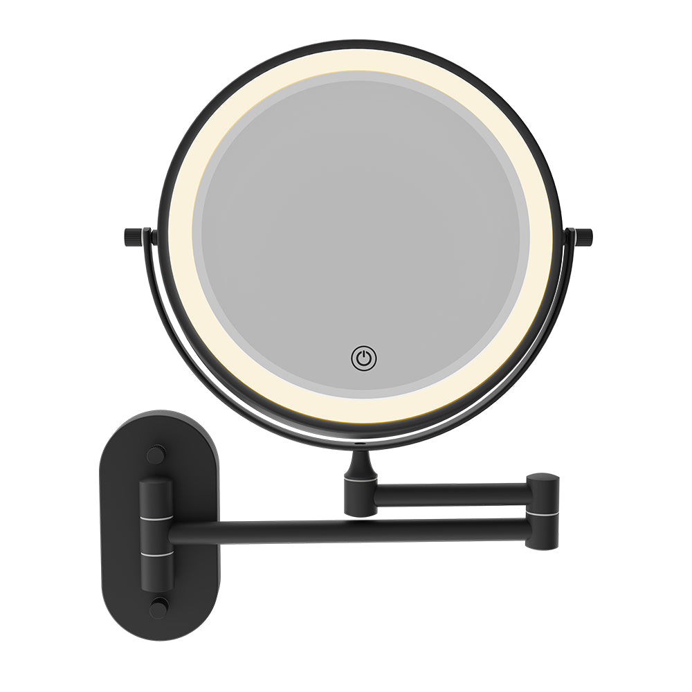 Fienza MM20-B Swivel LED Magnifying Rechargable Mirror, Matte Black