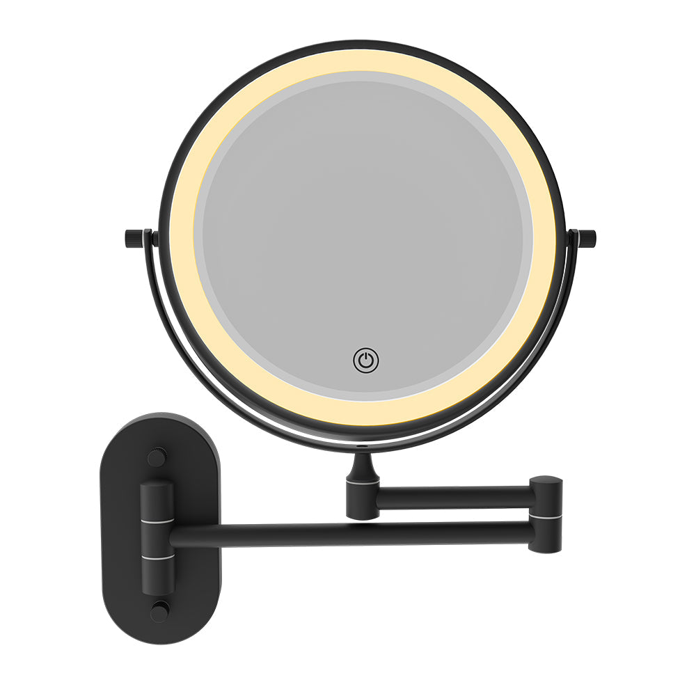 Fienza MM20-B Swivel LED Magnifying Rechargable Mirror, Matte Black