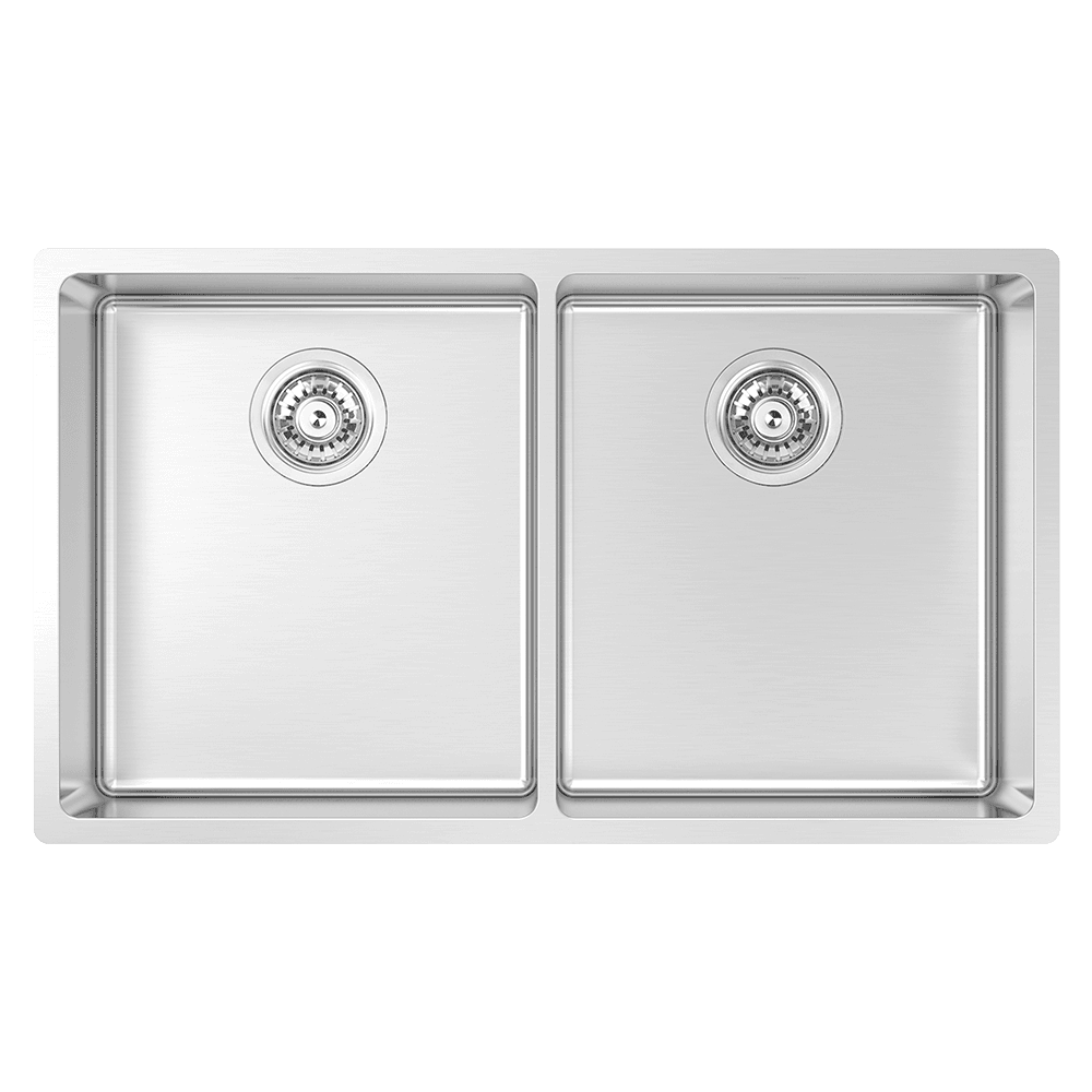 Abey Montego Double Bowl Sink, 775x450mm, Topmount/Undermount, (Inc. Tray & Chopping Board), Stainless Steel, MOA360D