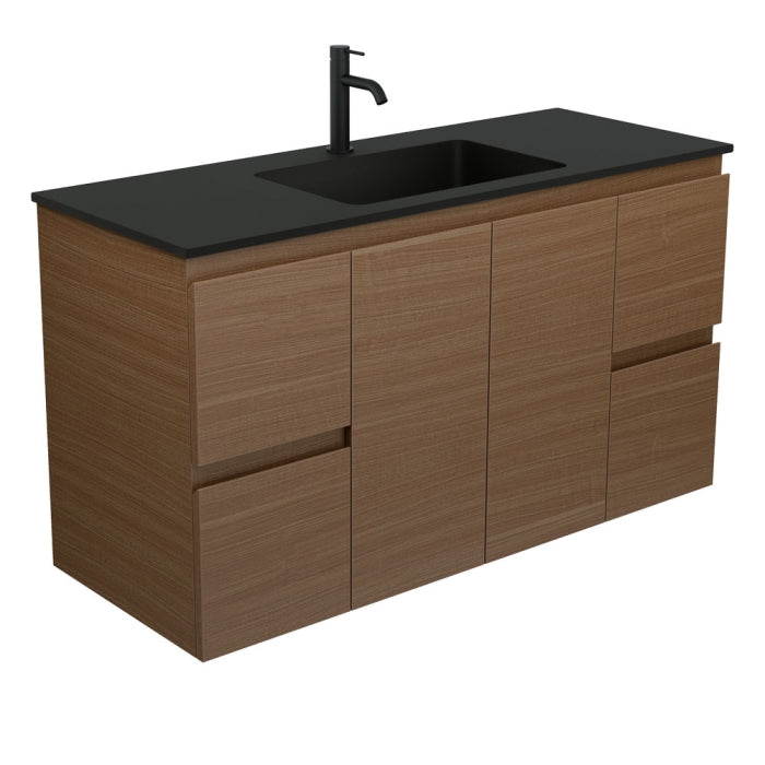 Fienza MON120WA Montana Edge 1200 Walnut Wall-Hung Vanity