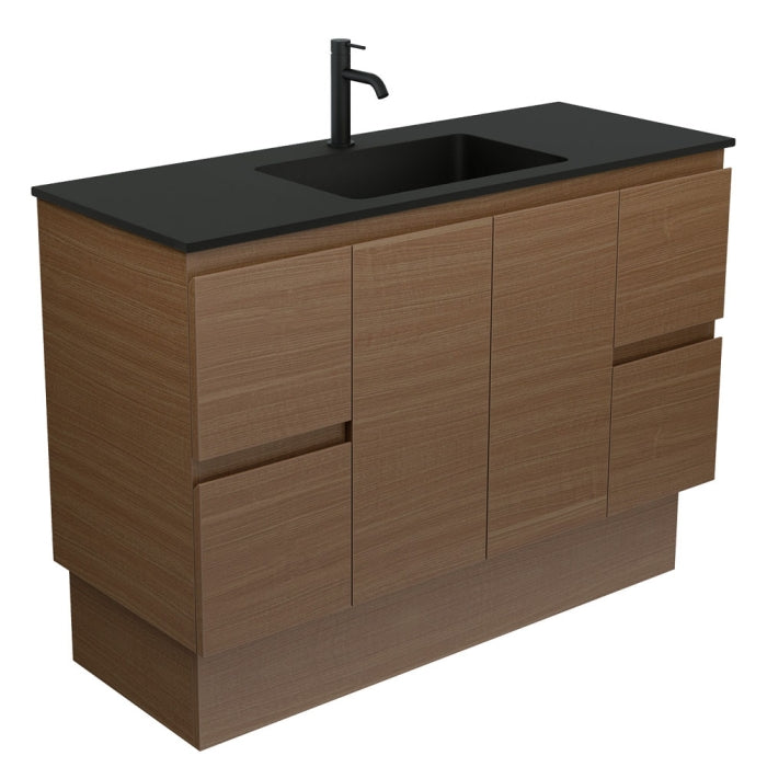 Fienza MON120WAK Montana Edge 1200 Walnut Vanity On Kickboard