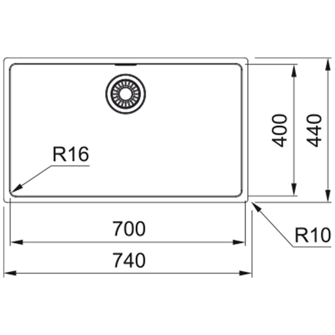 Franke Maris Single Bowl Sink, MRX210-70
