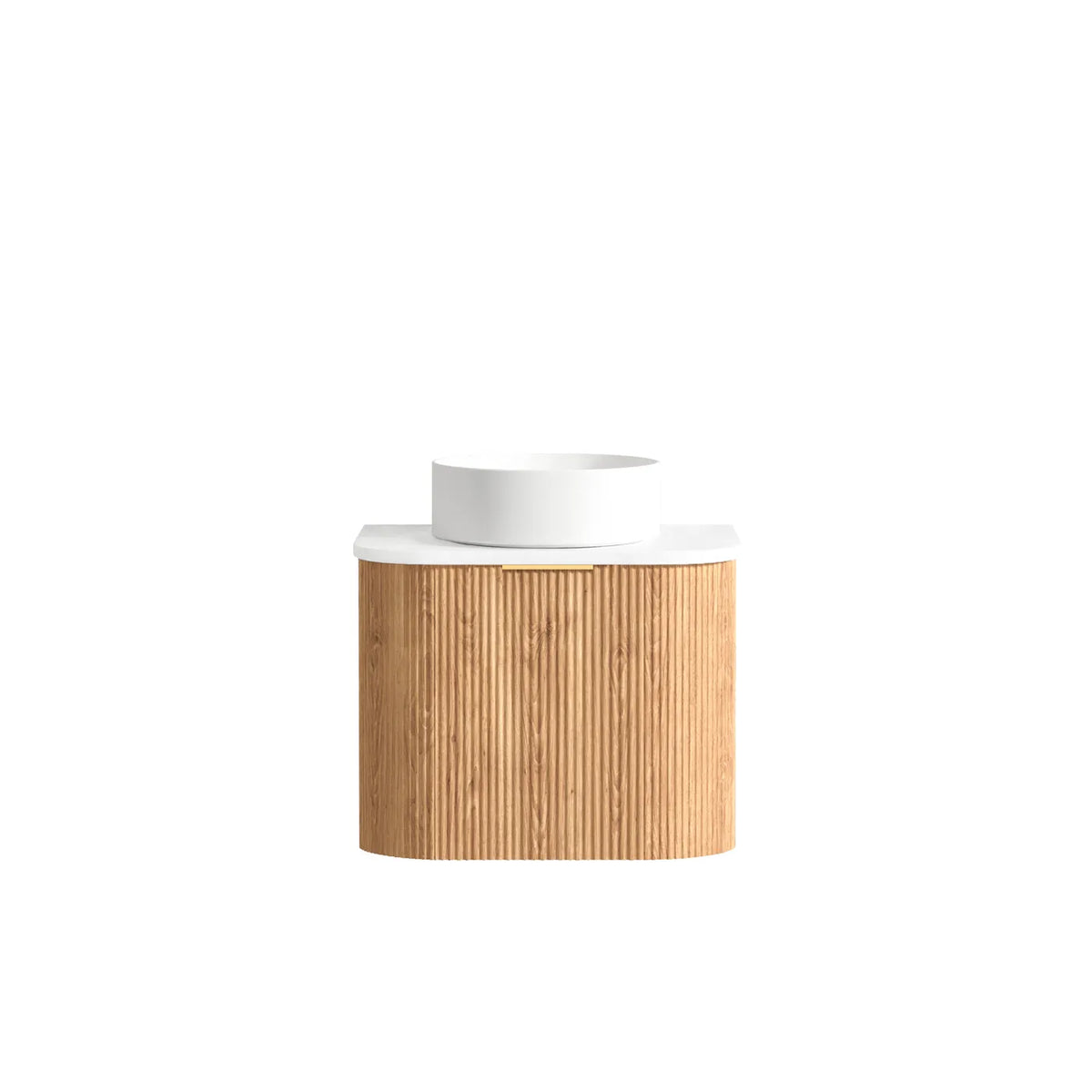 Otti Bondi Wall Hung Vanity, Fluted Woodland Oak