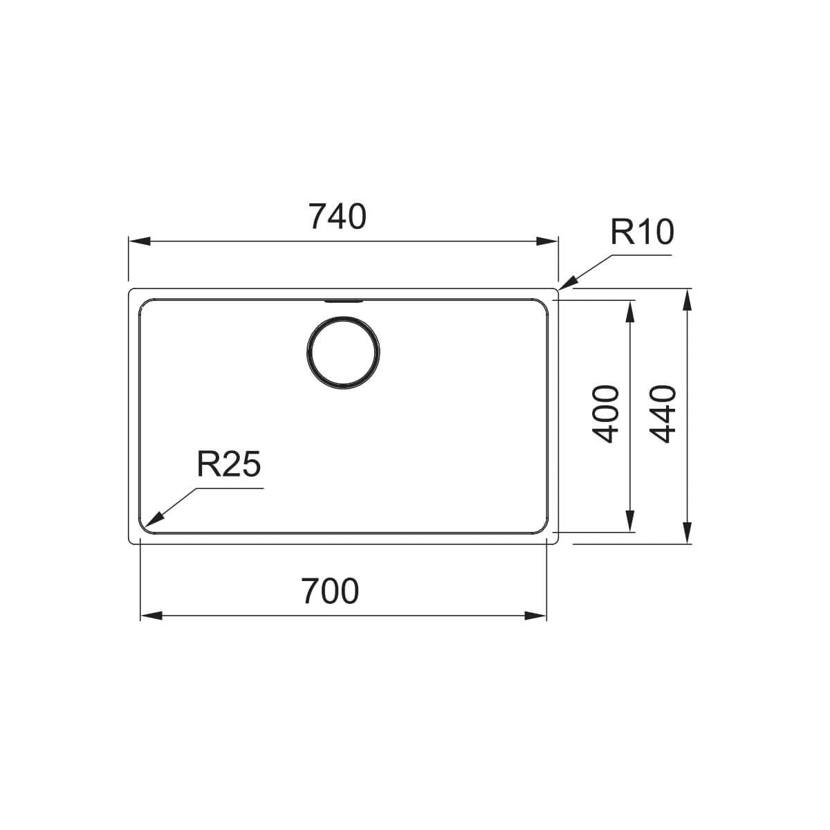 Franke Mythos Single Bowl 700mm Undermount Stainless Steel with Accessories, MYX110-70FPC