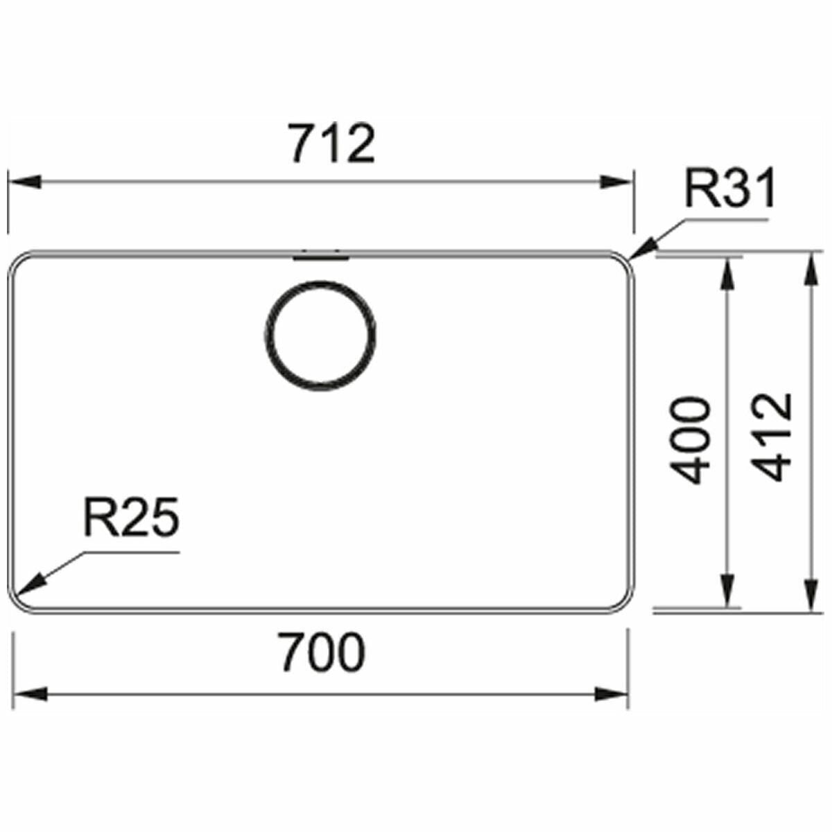 Franke Mythos Single Bowl 700mm Top Mount Stainless Steel with Accessories, MYX210-70FPC