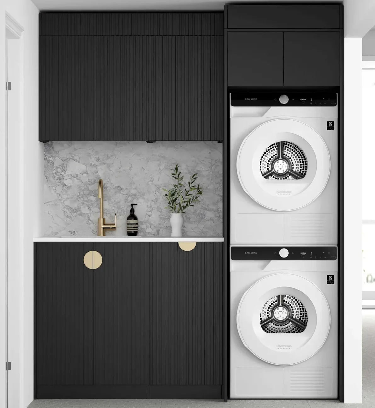 Otti Marlo LA-1715A-MA 1715x600x2100 Laundry Kit, Black