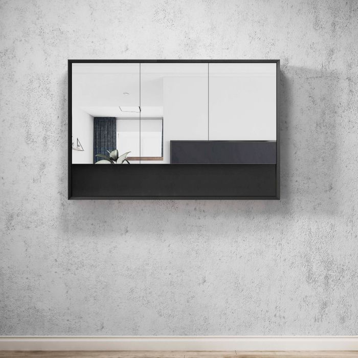 Otti MASV1200B Marlo 1200mm Matte Black Shaving Cabinet