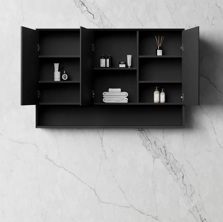 Otti MASV1200B Marlo 1200mm Matte Black Shaving Cabinet