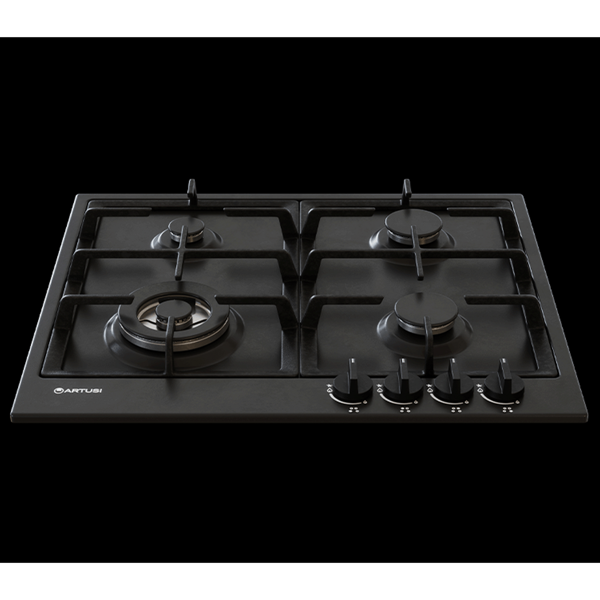 Artusi AGH65MB 60cm Black Finish Gas Cooktop
