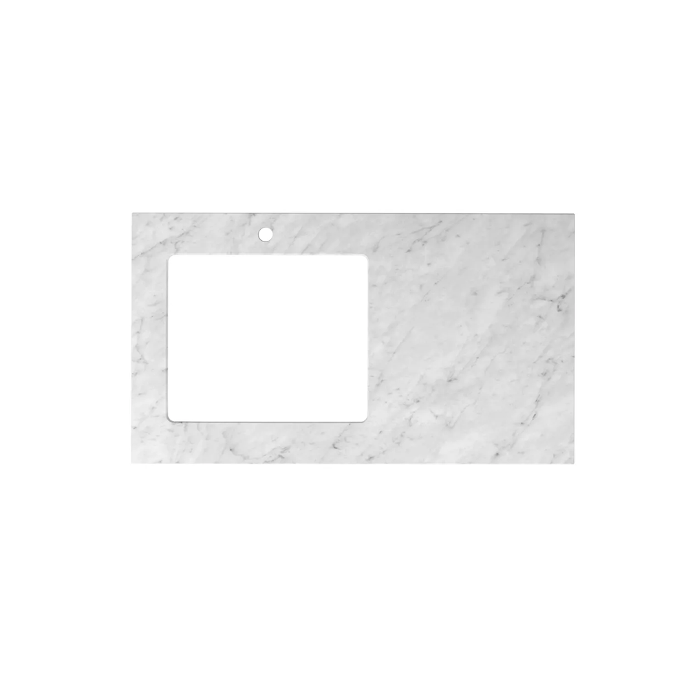 Otti LA-1060-BOHB-NCA Hampshire Laundry Cabinet, 1060mm, Black / Natural Carrara Marble Top
