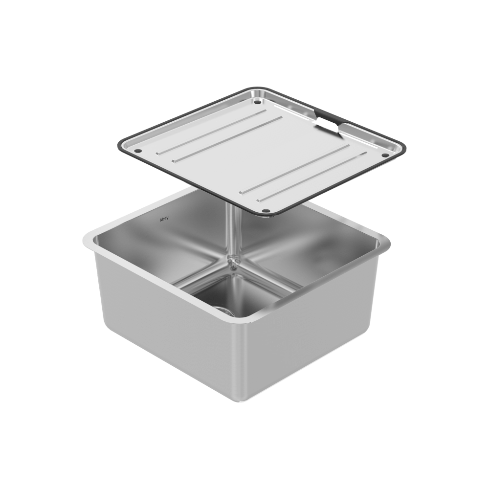 Abey Lago Single Bowl Sink, 420x440mm, Topmount/Undermount, (Inc. Tray), Stainless Steel, NL100