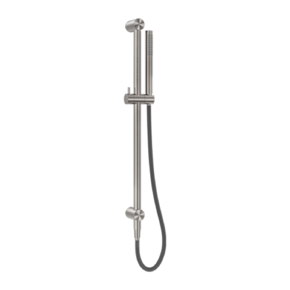 Nero Zen Shower Rail with Outdoor Shower Hose Brushed Nickel NR162205B01BN
