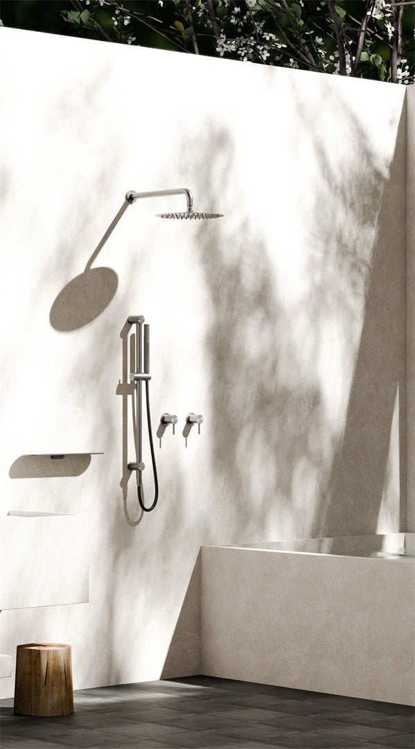 Nero ZEN SS316L Outdoor Shower Rail - Brushed Nickel