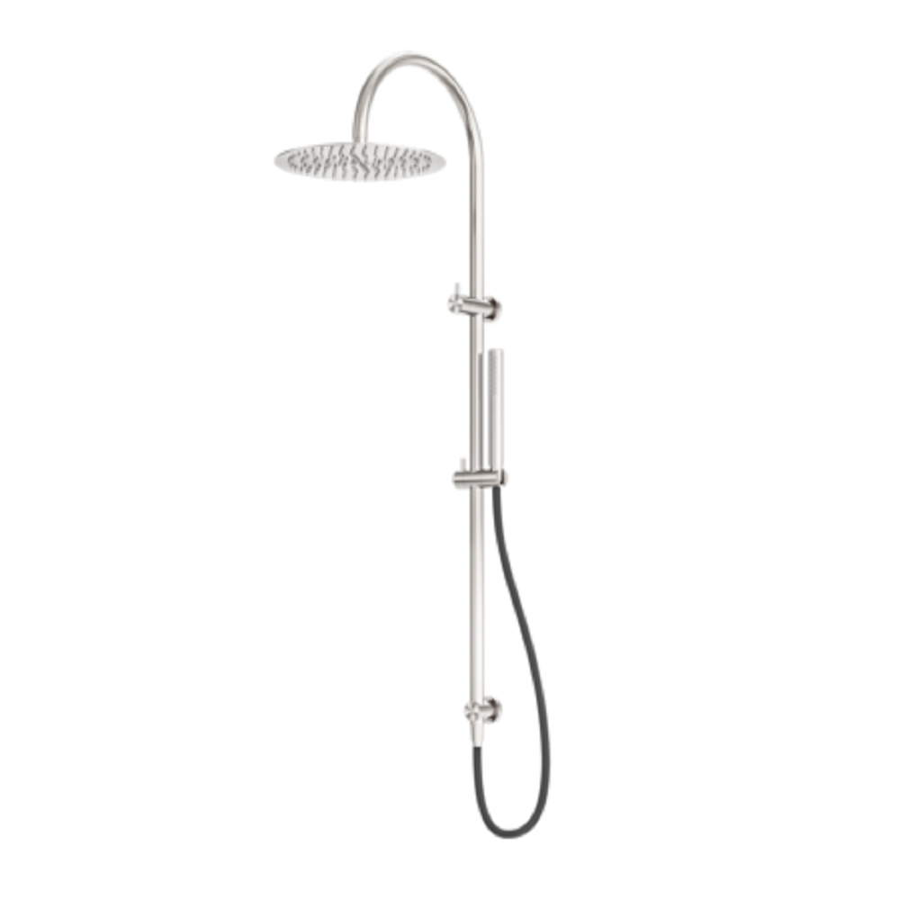 Nero Zen Twin Shower with Outdoor Shower Hose Brushed Nickel NR162205C01BN