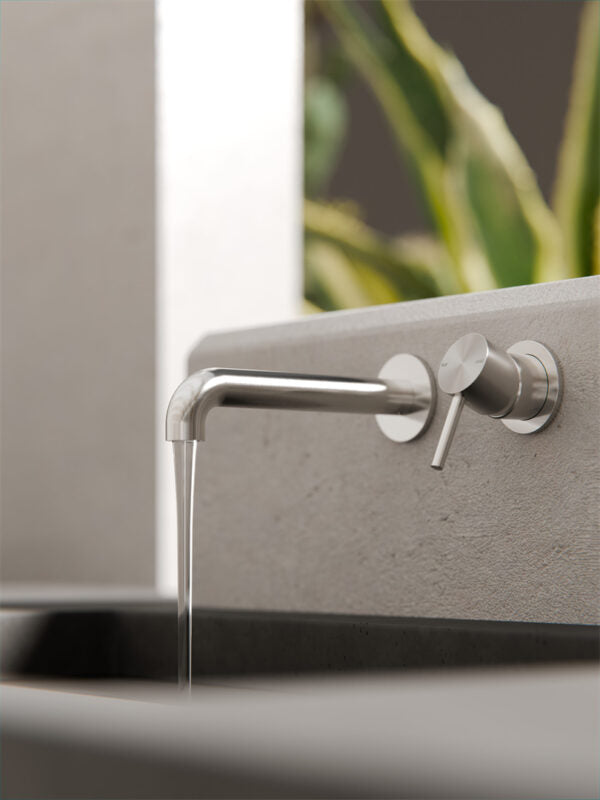 Nero ZEN SS316L Wall Basin/Bath Mixer Separate Back Plate - Brushed Nickel