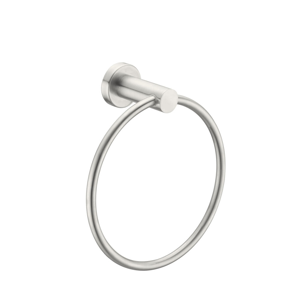 Nero NR1980BN Mecca Towel Ring - Brushed Nickel