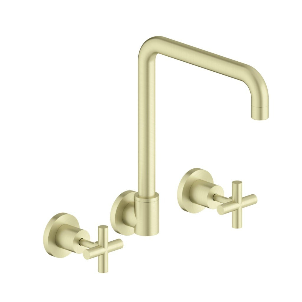 Nero NR201607BG X Plus Wall Kitchen Set Swivel Spout - Brushed Gold