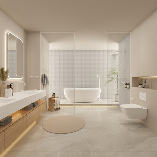 Nero NR210903a01MW Dolce Freestanding Bath Mixer - Matte White