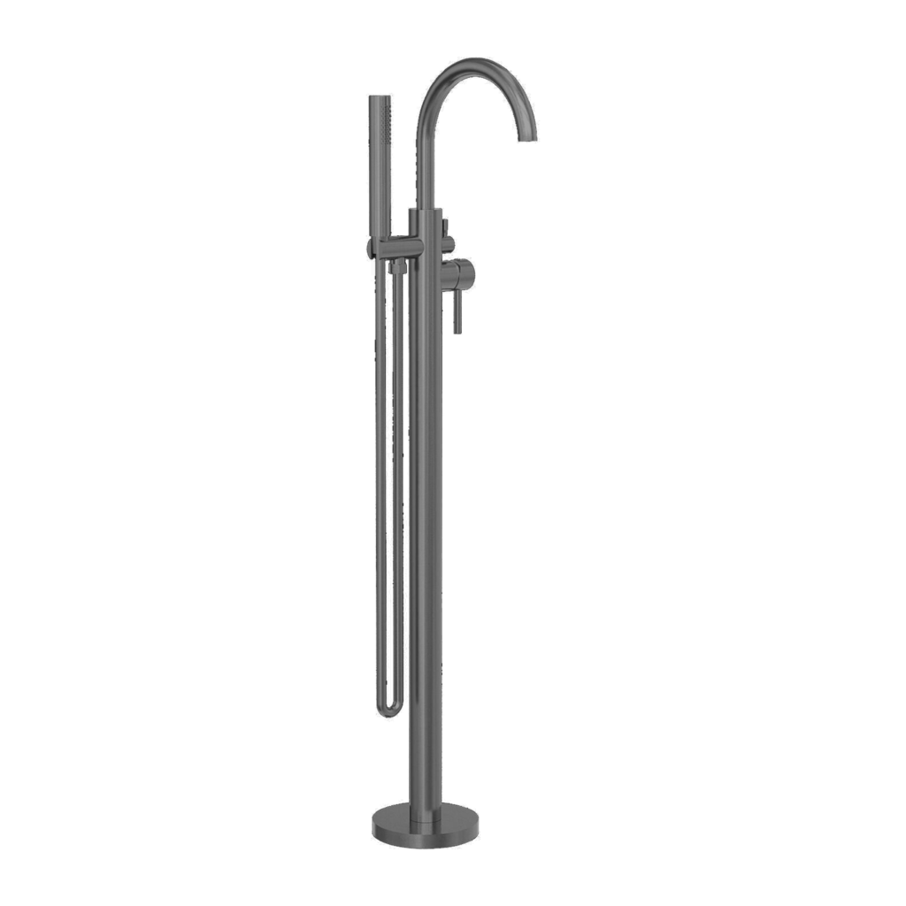 Nero NR210903aGM Freestanding Bath Mixer with Handshower - Gunmetal Grey