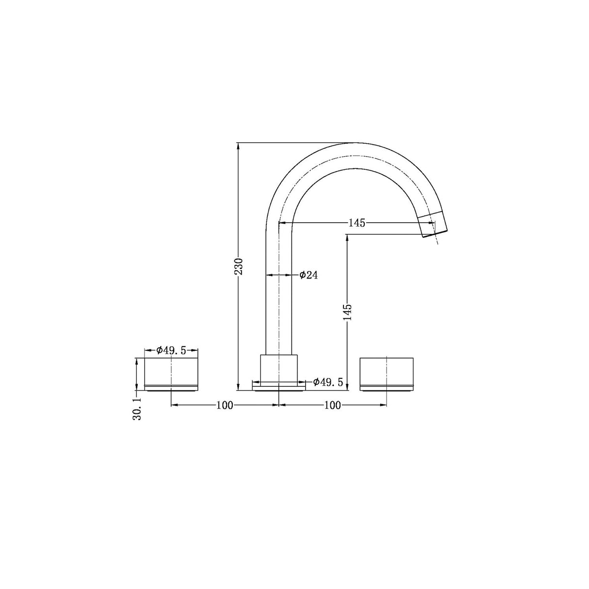 Nero NR211701MB Kara Basin Set - Matte Black