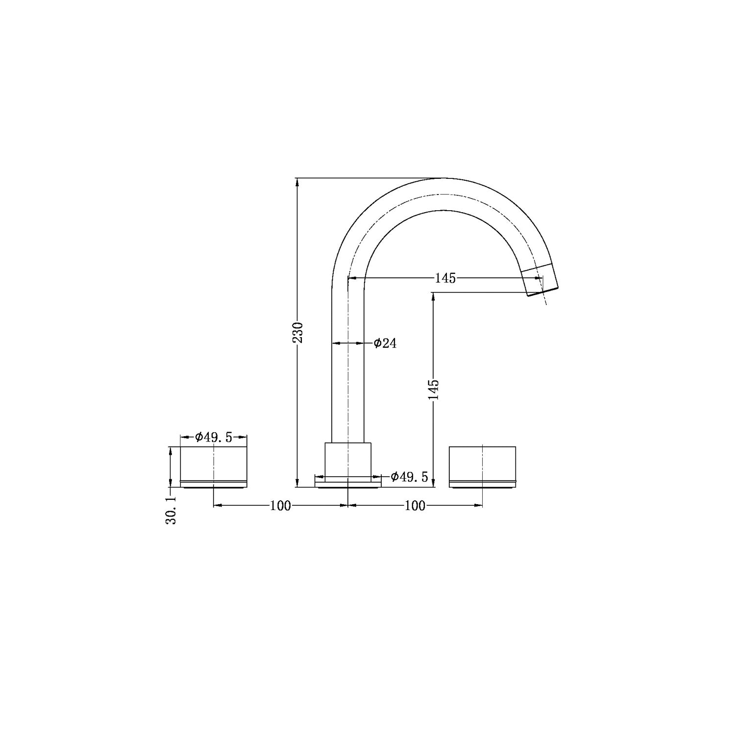 Nero NR211701MB Kara Basin Set - Matte Black