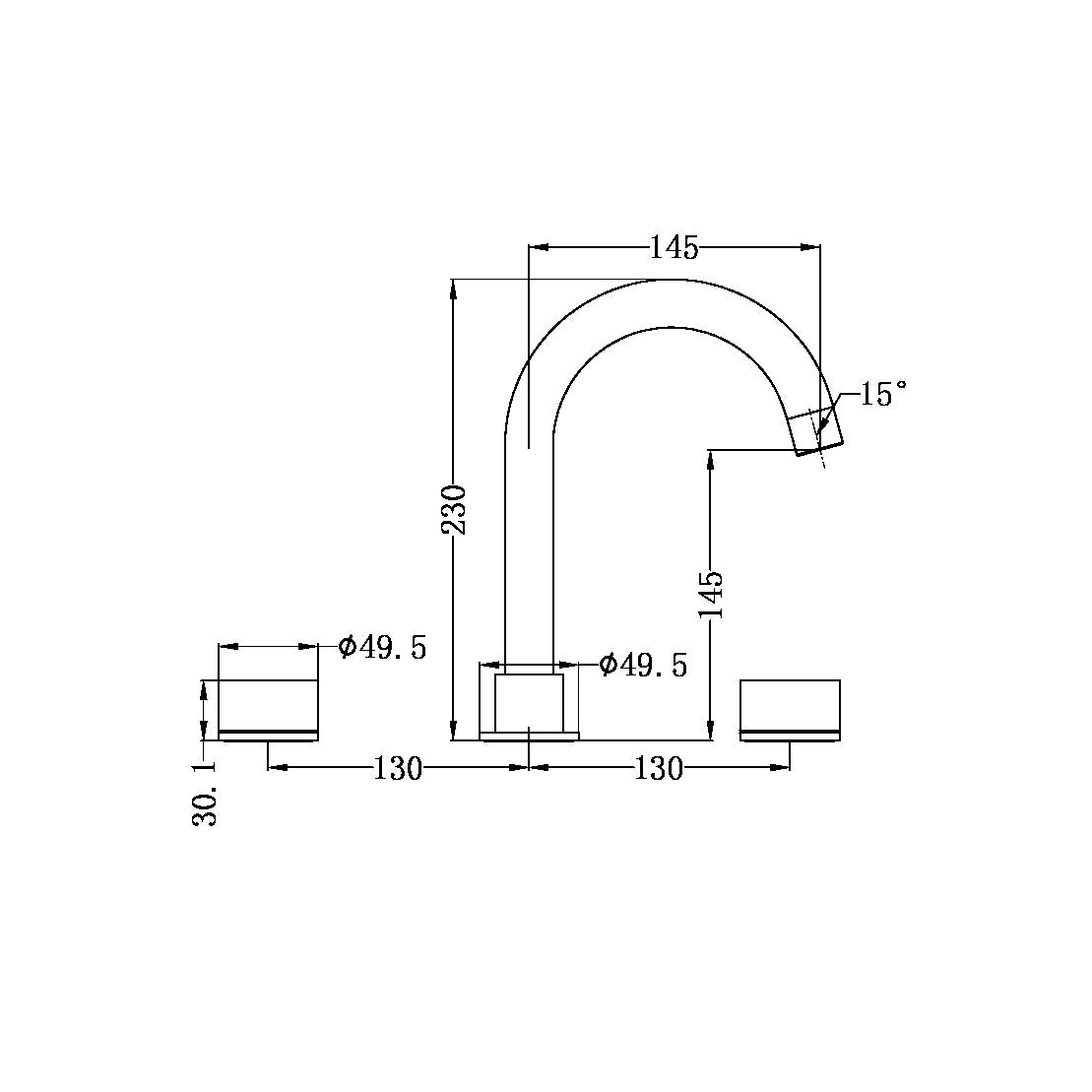 Nero NR211701GM Kara Basin Set - Gunmetal Grey