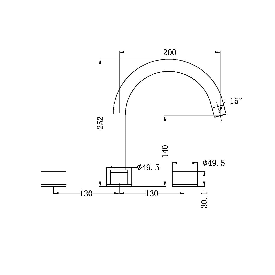 Nero NR211703GM Kara Bath Set - Gunmetal Grey