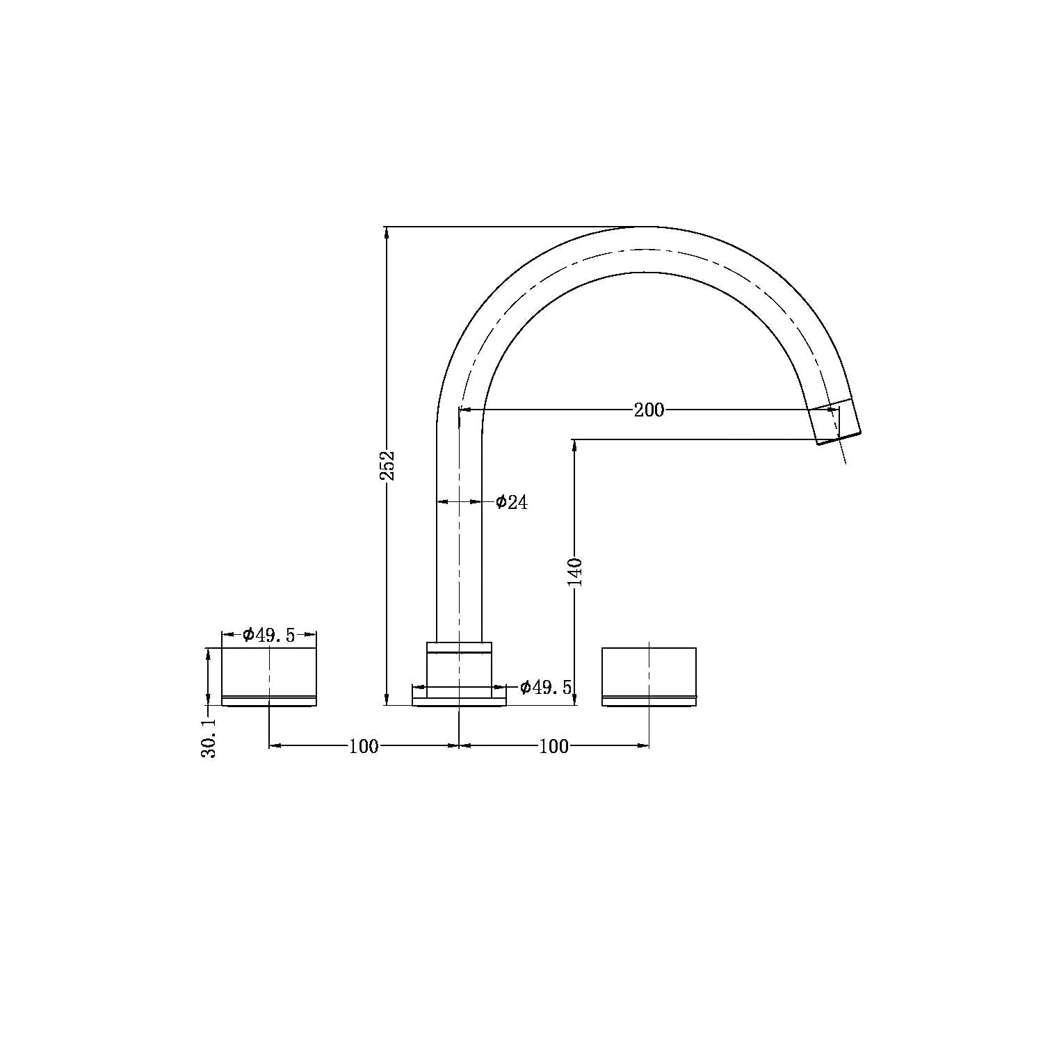 Nero NR211703MB Kara Bath Set - Matte Black