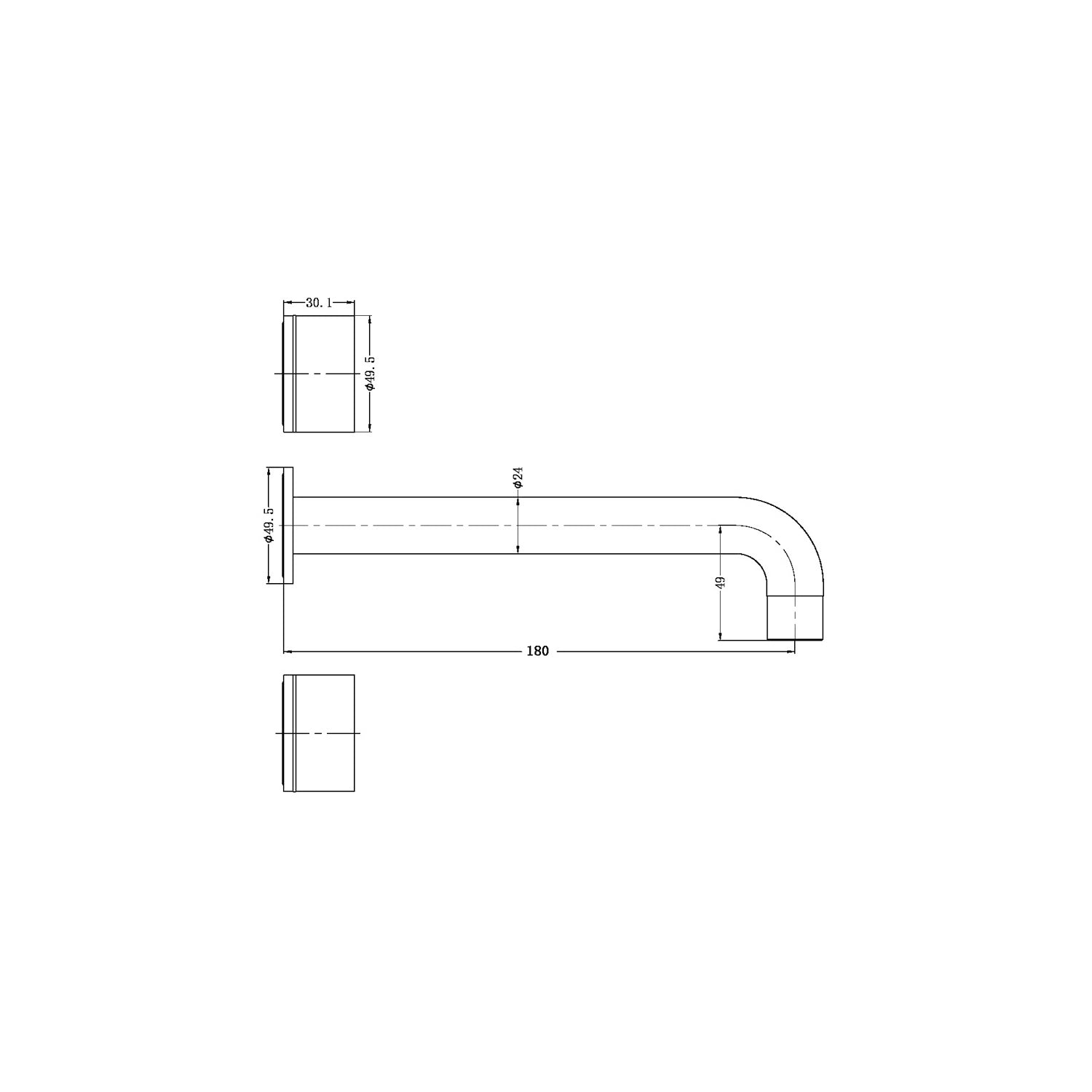 Nero Kara Wall Basin Set - Matte Black