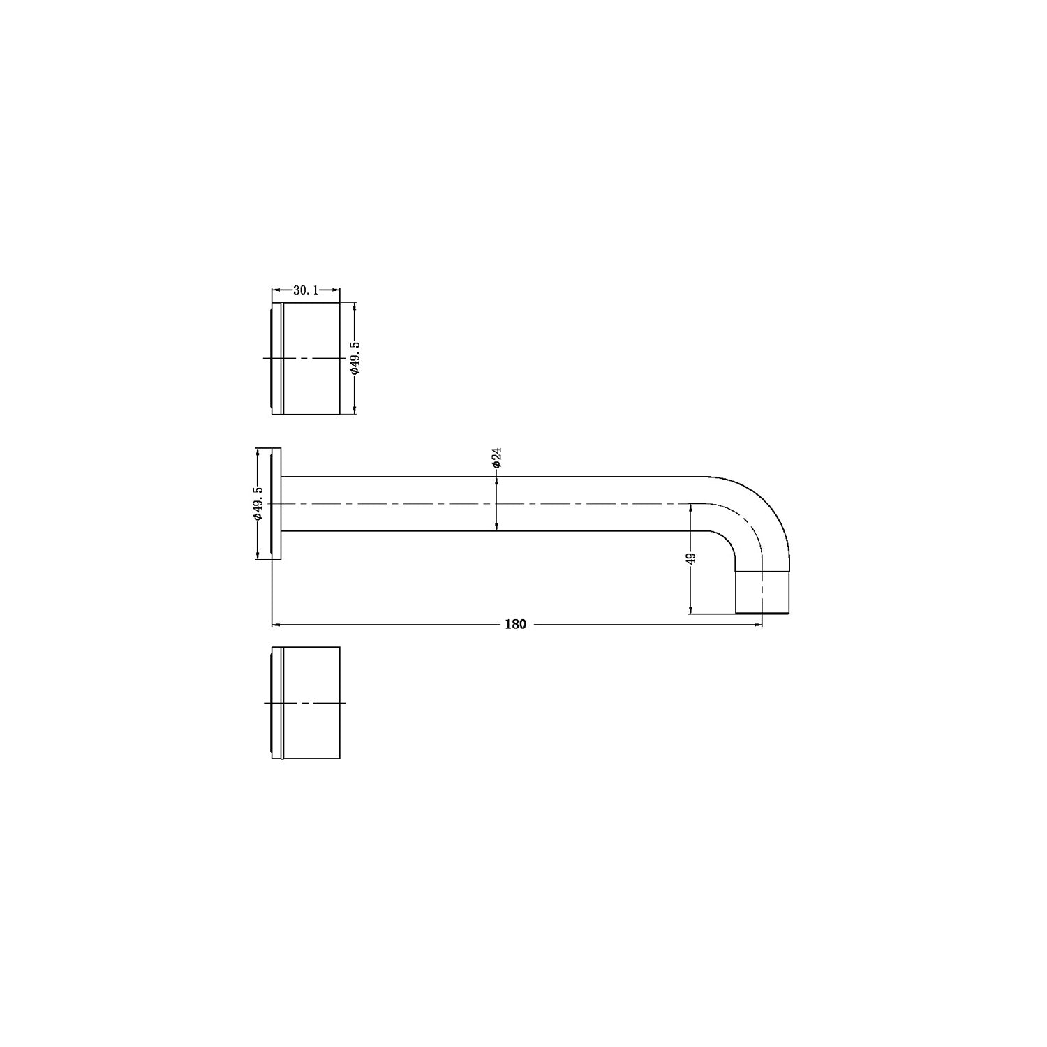 Nero Kara Wall Basin Set - Brushed Nickel