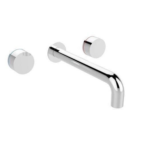 Nero Kara Wall Basin Set - Chrome
