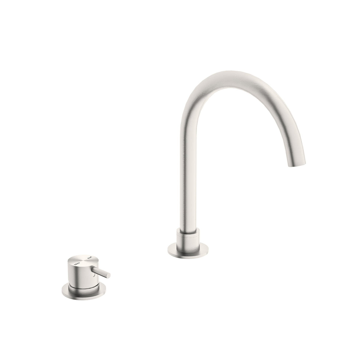 Nero NR221901bBN Mecca Hob Basin Mixer with Round Swivel Spout - Brushed Nickel