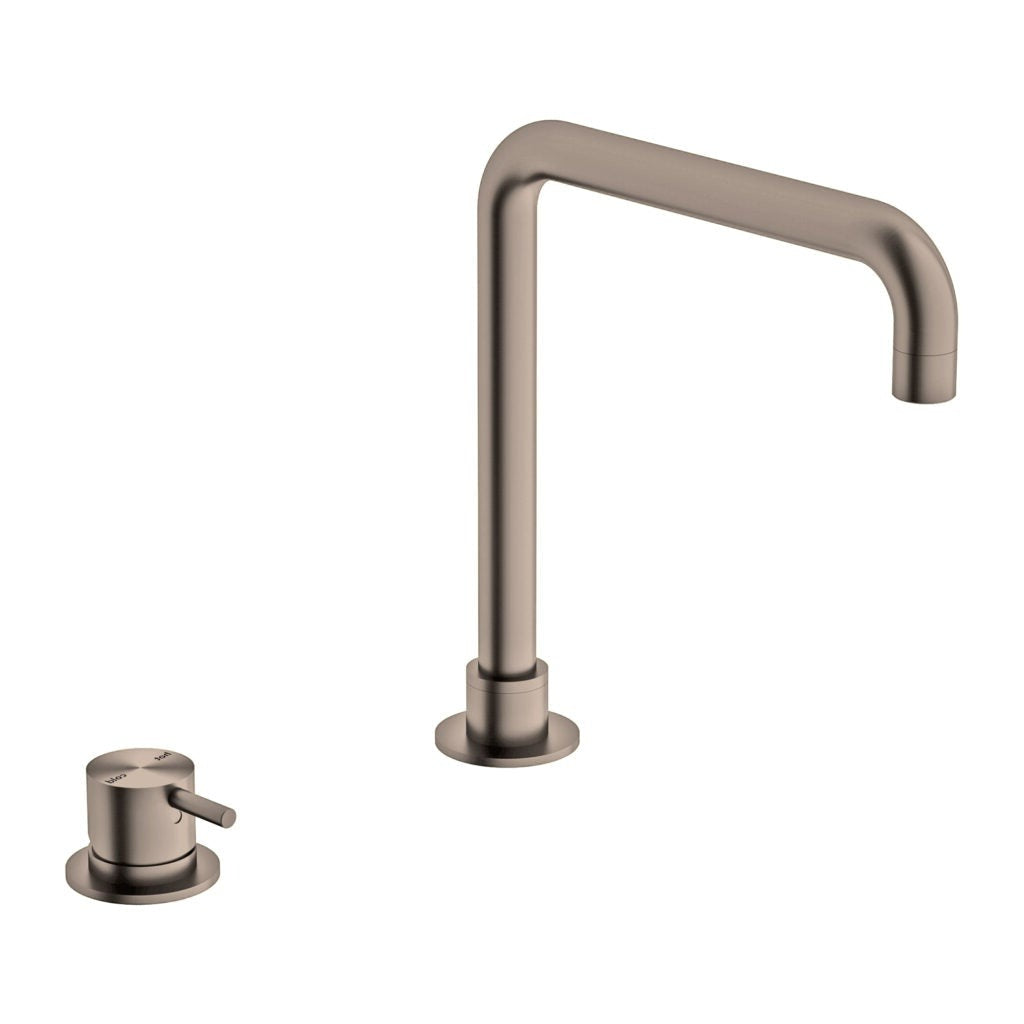 Nero NR221901cBZ Mecca Hob Basin Mixer with Square Swivel Spout - Brushed Bronze