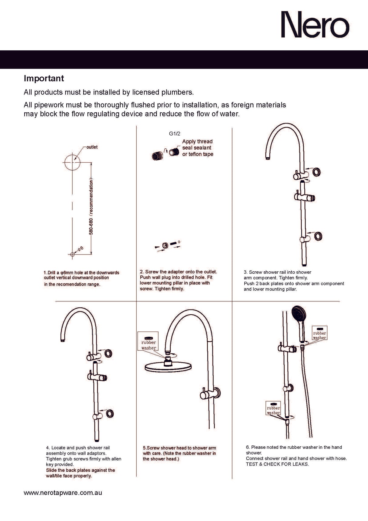 Nero Mecca Twin Shower With Air Shower Brushed Nickel NR221905bBN