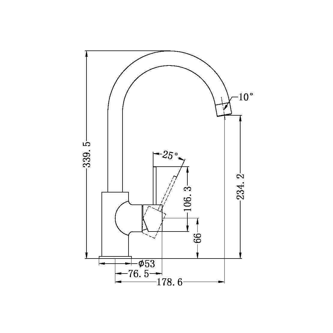 Nero NR221907BZ Mecca Kitchen Mixer - Brushed Bronze