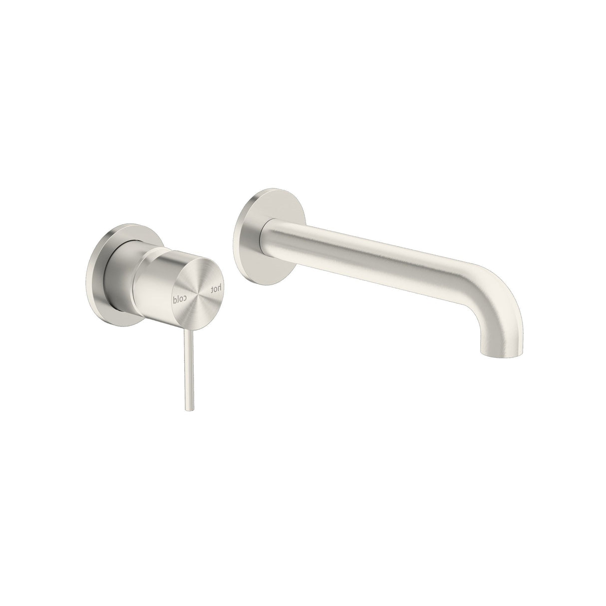 Nero Mecca Wall Mixer Set Basin / Bath (Separate Backplates) - Brushed Nickel