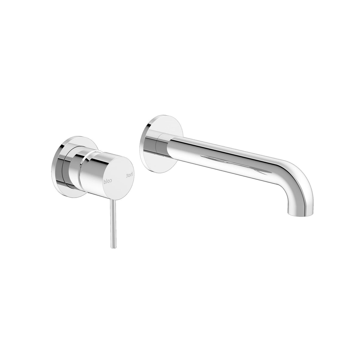 Nero Mecca Wall Mixer Set Basin / Bath (Separate Backplates) - Chrome