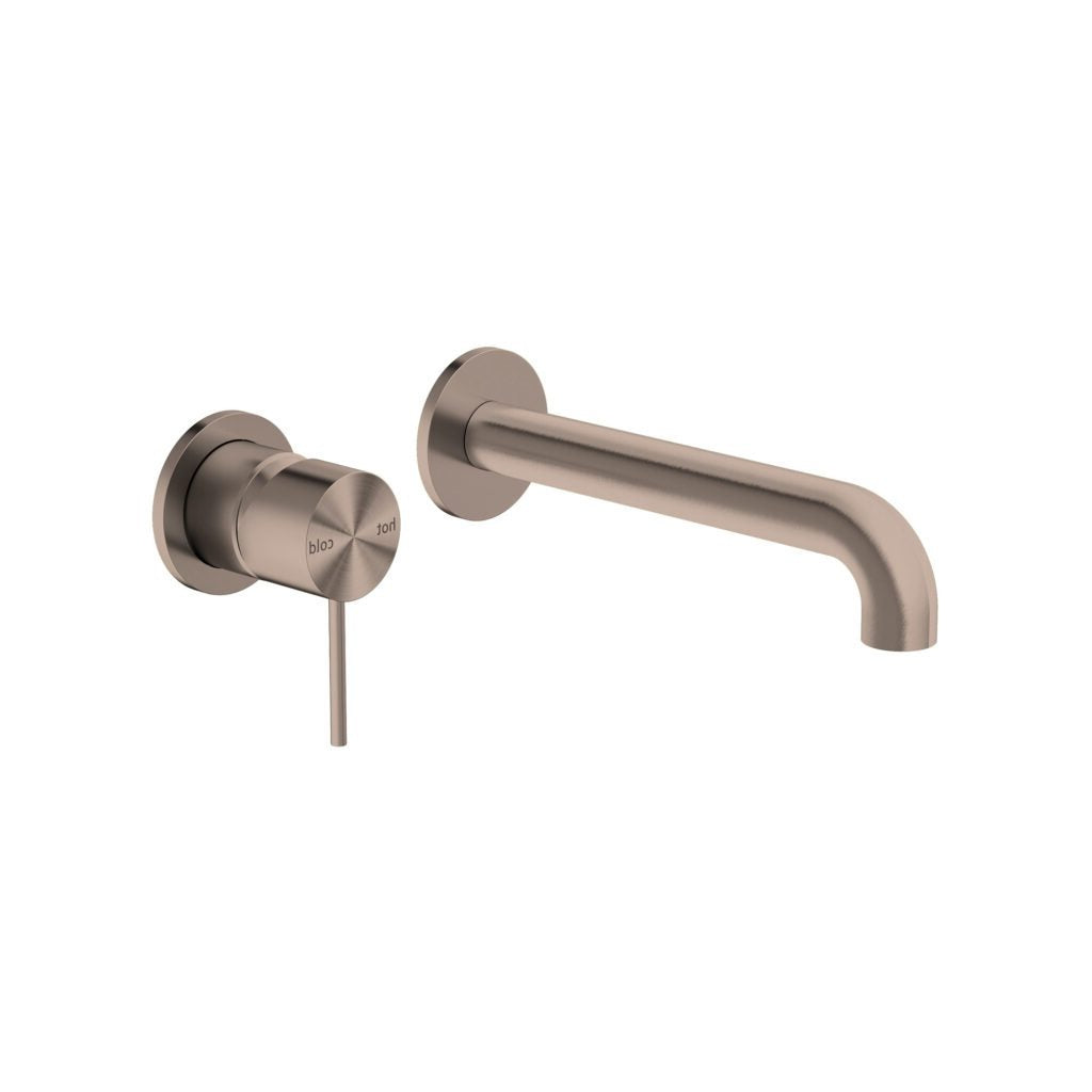 Nero Mecca Wall Mixer Set Basin / Bath (Separate Backplates) - Brushed Bronze
