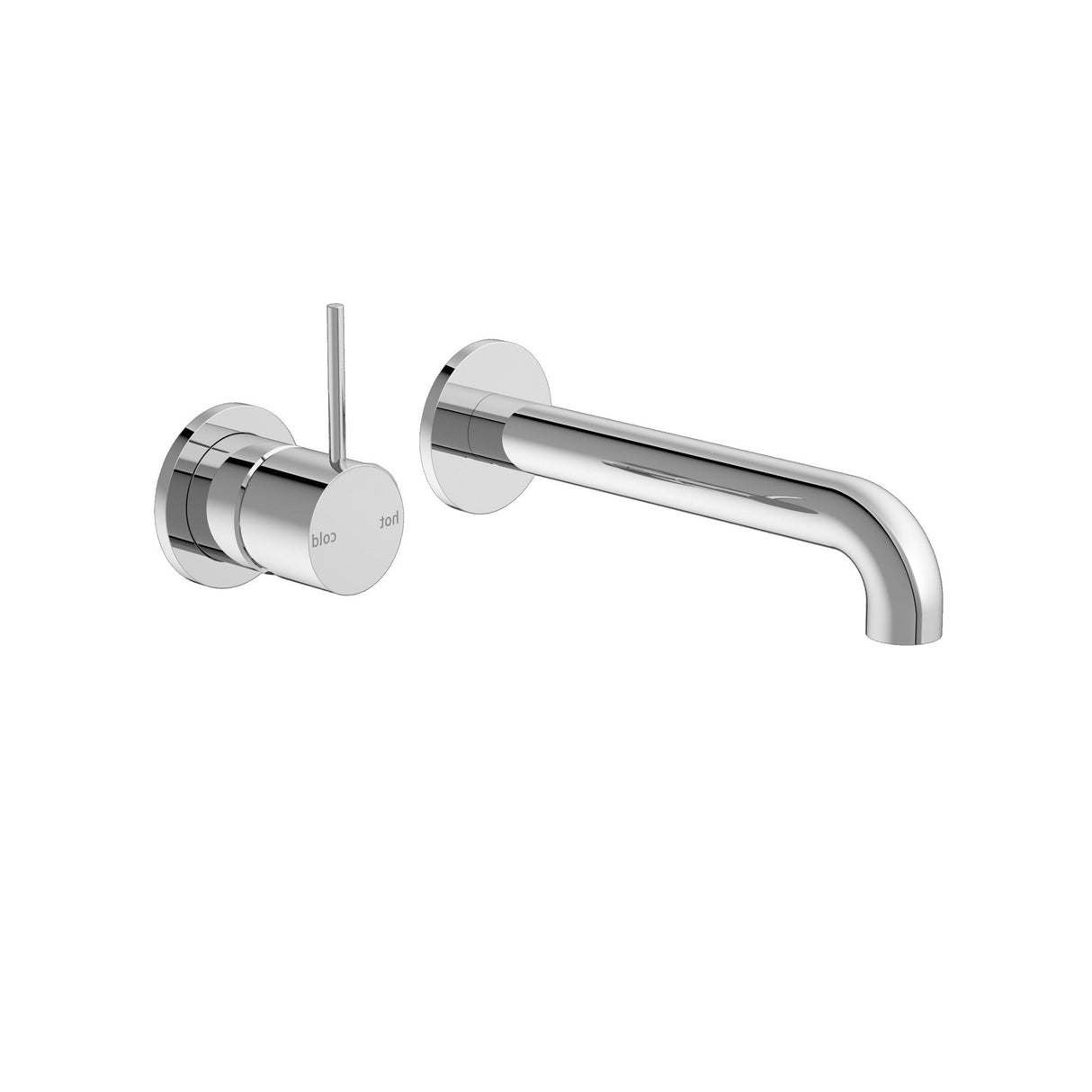 Nero Mecca Wall Mixer Set Basin / Bath (Separate Backplates) Handle Up - Chrome