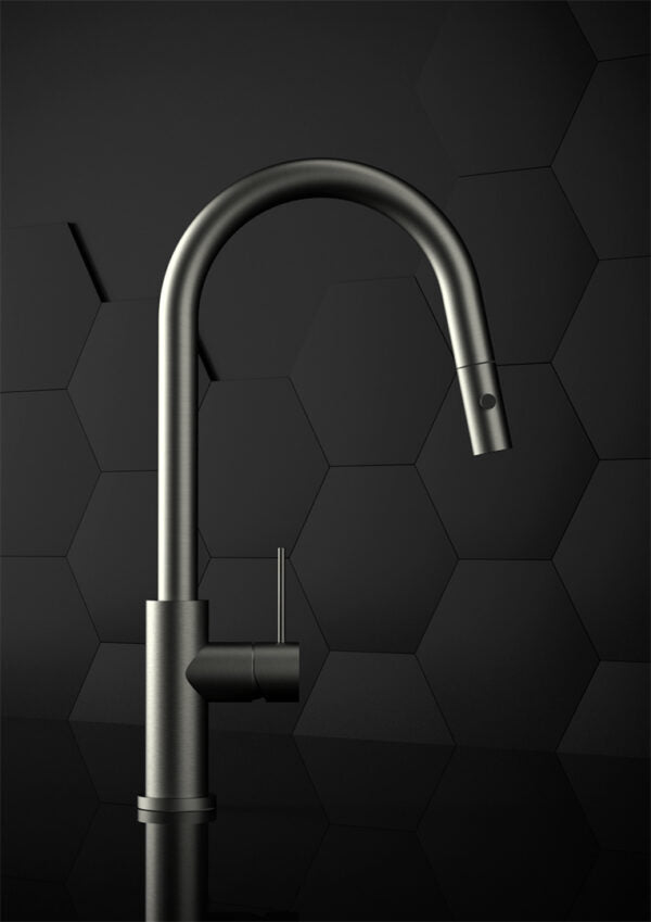 Nero NR221908BN Mecca Pull Out Sink Mixer With Veggie Spray Function - Brushed Nickel