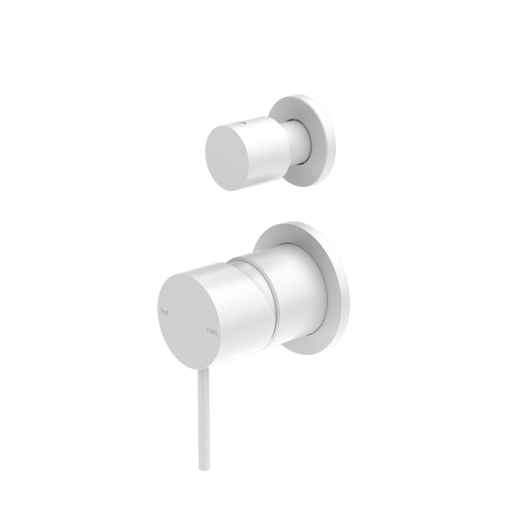 Nero NR221911SMW Mecca Shower Mixer with Divertor Separate Backplate - Matte White