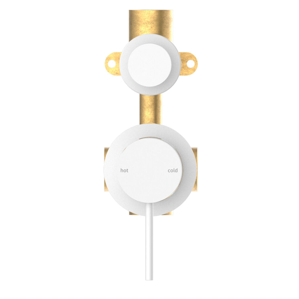 Nero NR221911SMW Mecca Shower Mixer with Divertor Separate Backplate - Matte White