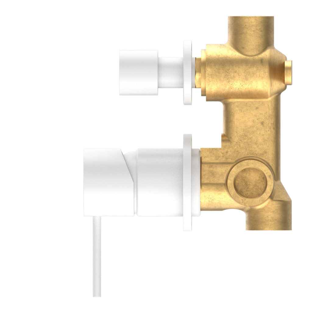 Nero NR221911SMW Mecca Shower Mixer with Divertor Separate Backplate - Matte White