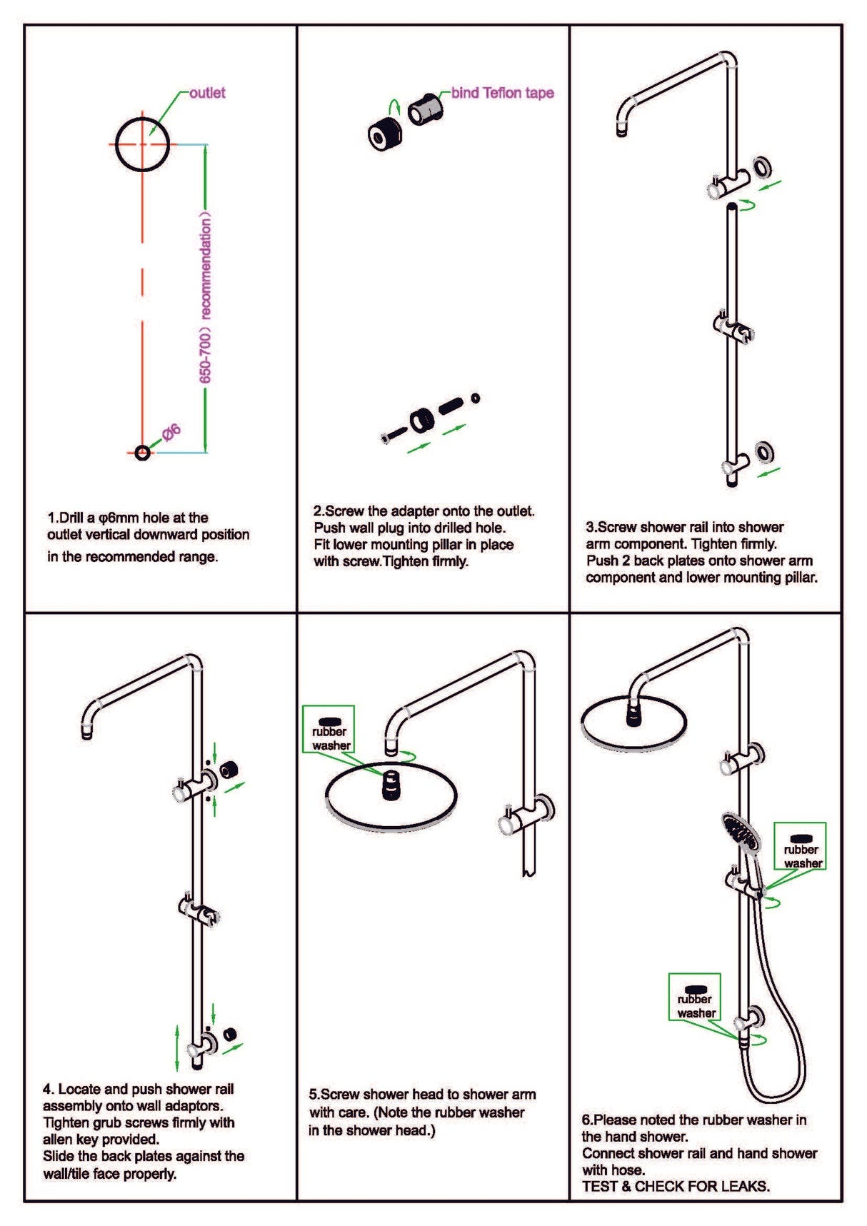Nero Square Project Twin Shower Brushed Nickel NR232105EBN
