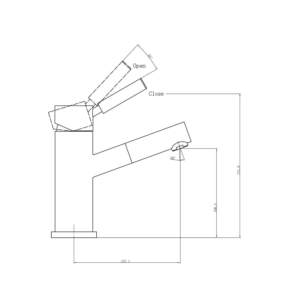 Nero NR250801CH Dolce Angel Spout Basin Mixer - Chrome