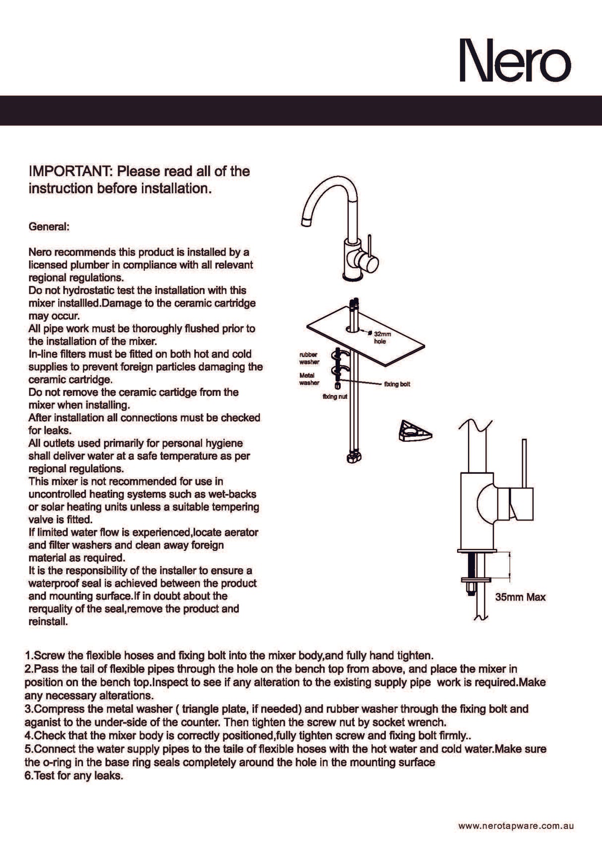 Nero Dolce Kitchen Mixer Gooseneck Brushed Nickel NR250807BN